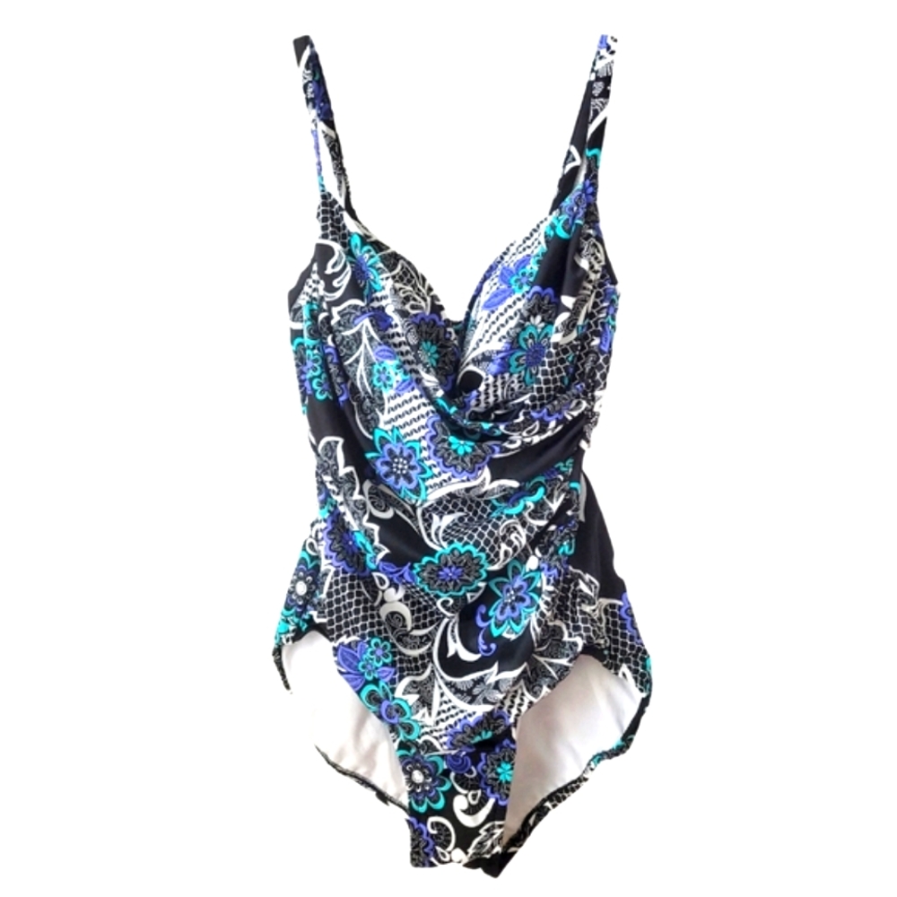 NWOT Women's Floral One Piece Swimsuit, sz 12